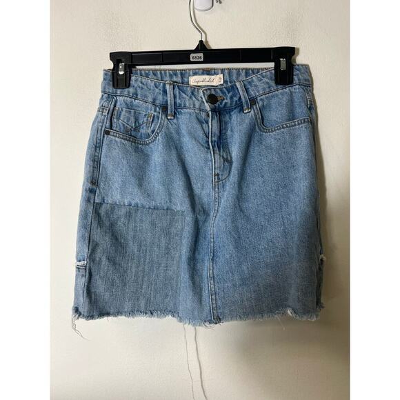 Unpublished Blue Denim Mini Skirt Sz 26 - Picture 1 of 3